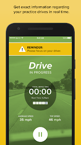 Screenshot of a drive in progress recording on the Auto Coach app