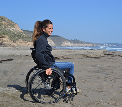 Former Shepherd Center patient, Frances Hardy, enjoys a day at the beach.