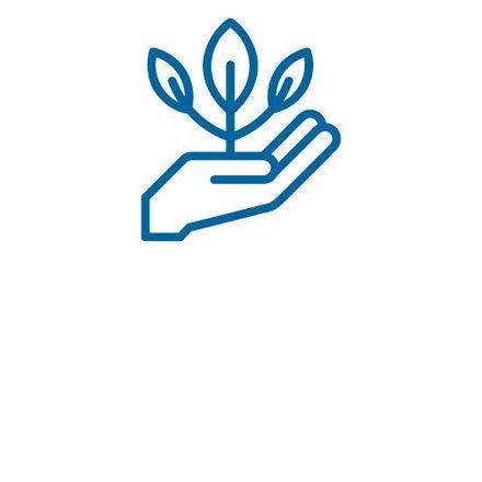 Graphic of a hand holding a sprouting plant
