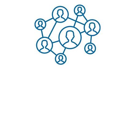 Graphic concept of a social network with peoples heads interconnected by lines