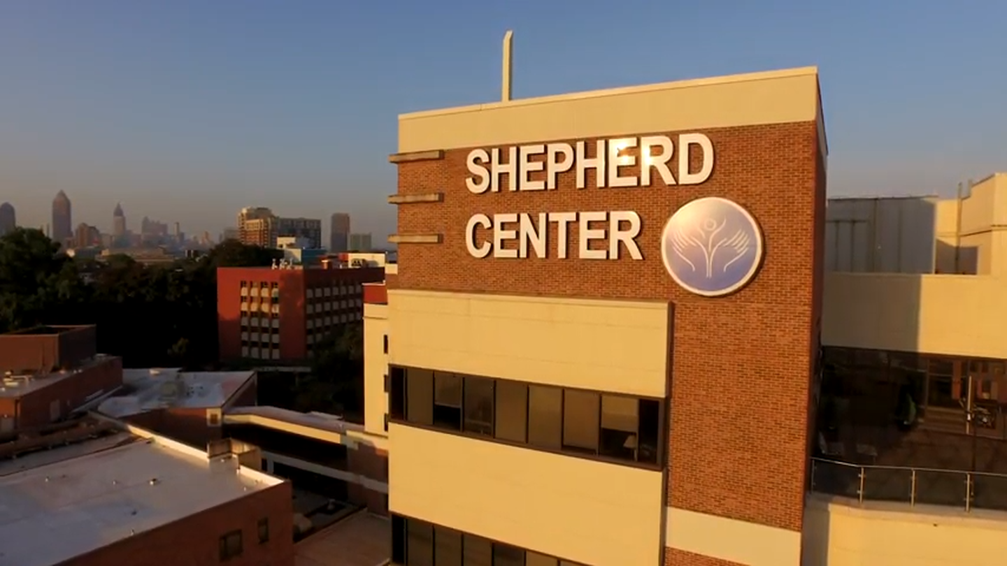 An aerial view of the Shepherd Center.